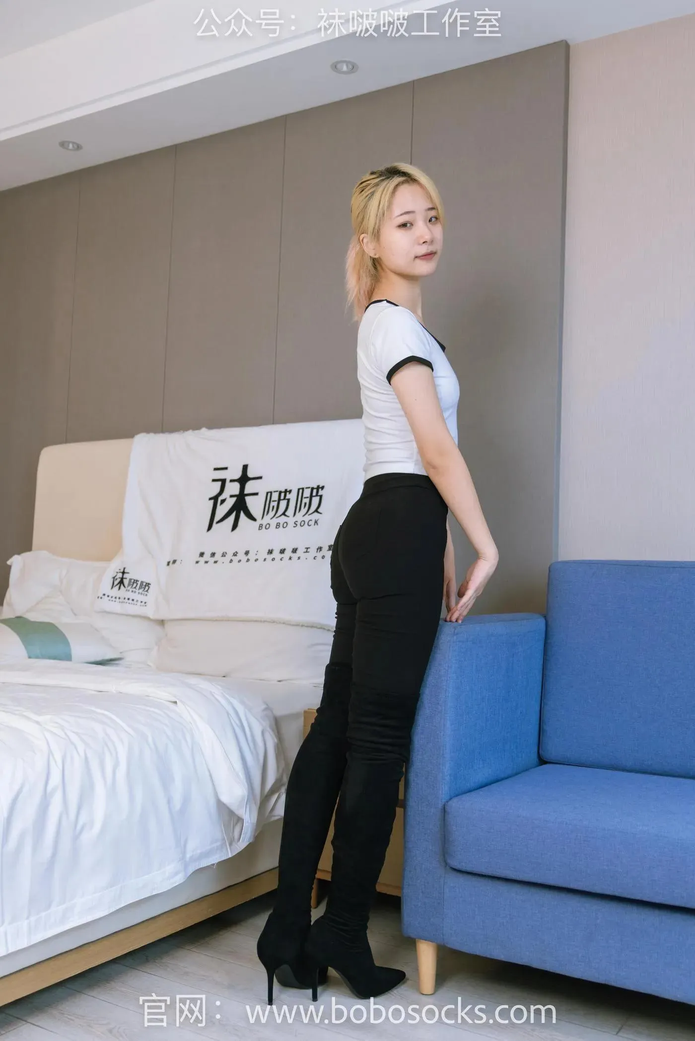 [BoBoSocks袜啵啵]NO.122 小淳-高跟长靴、白棉袜 [149P]插图7